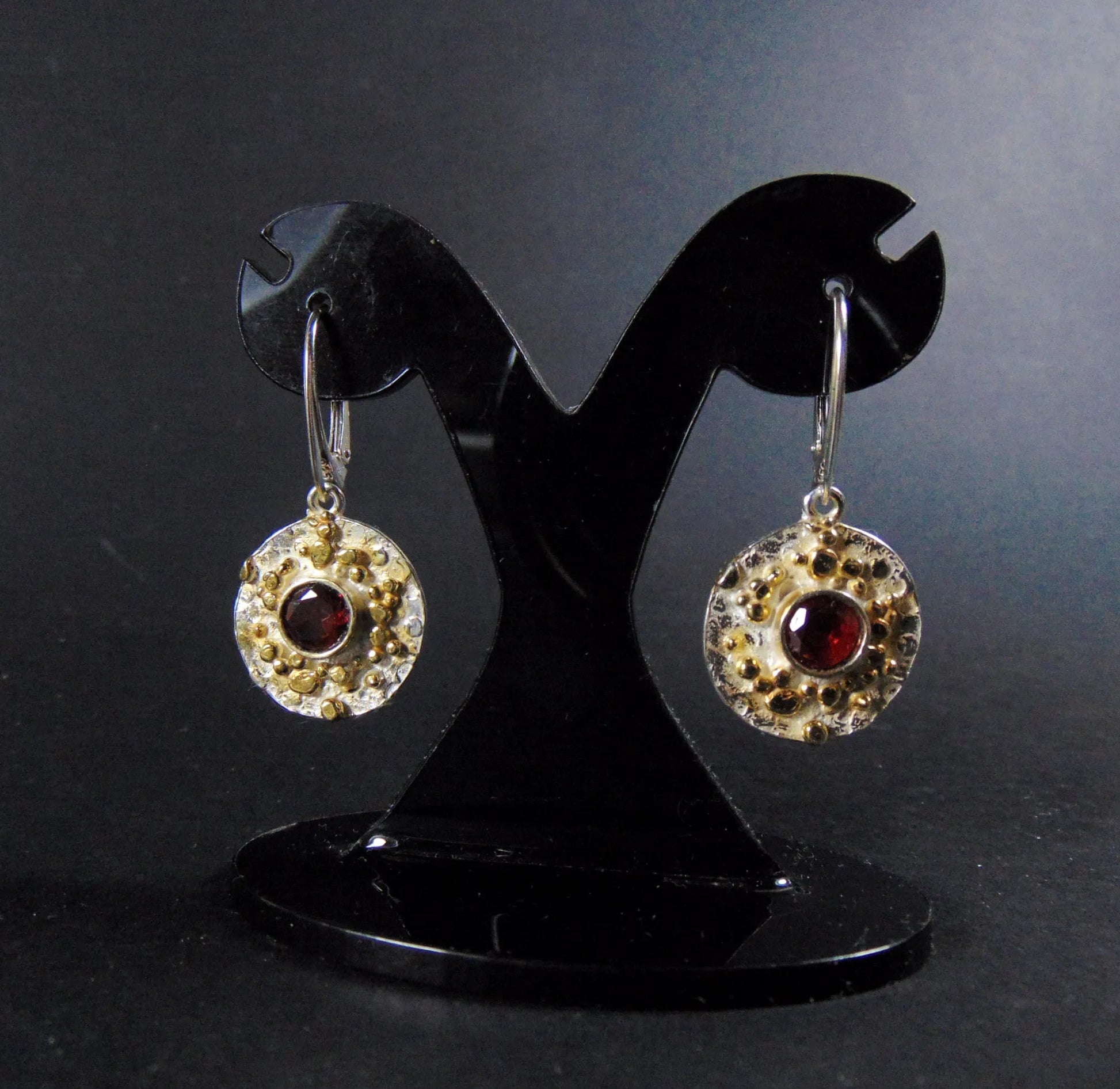 Srebrne kolczyki z granatami - EPIR Art Jewellery&Gemstone