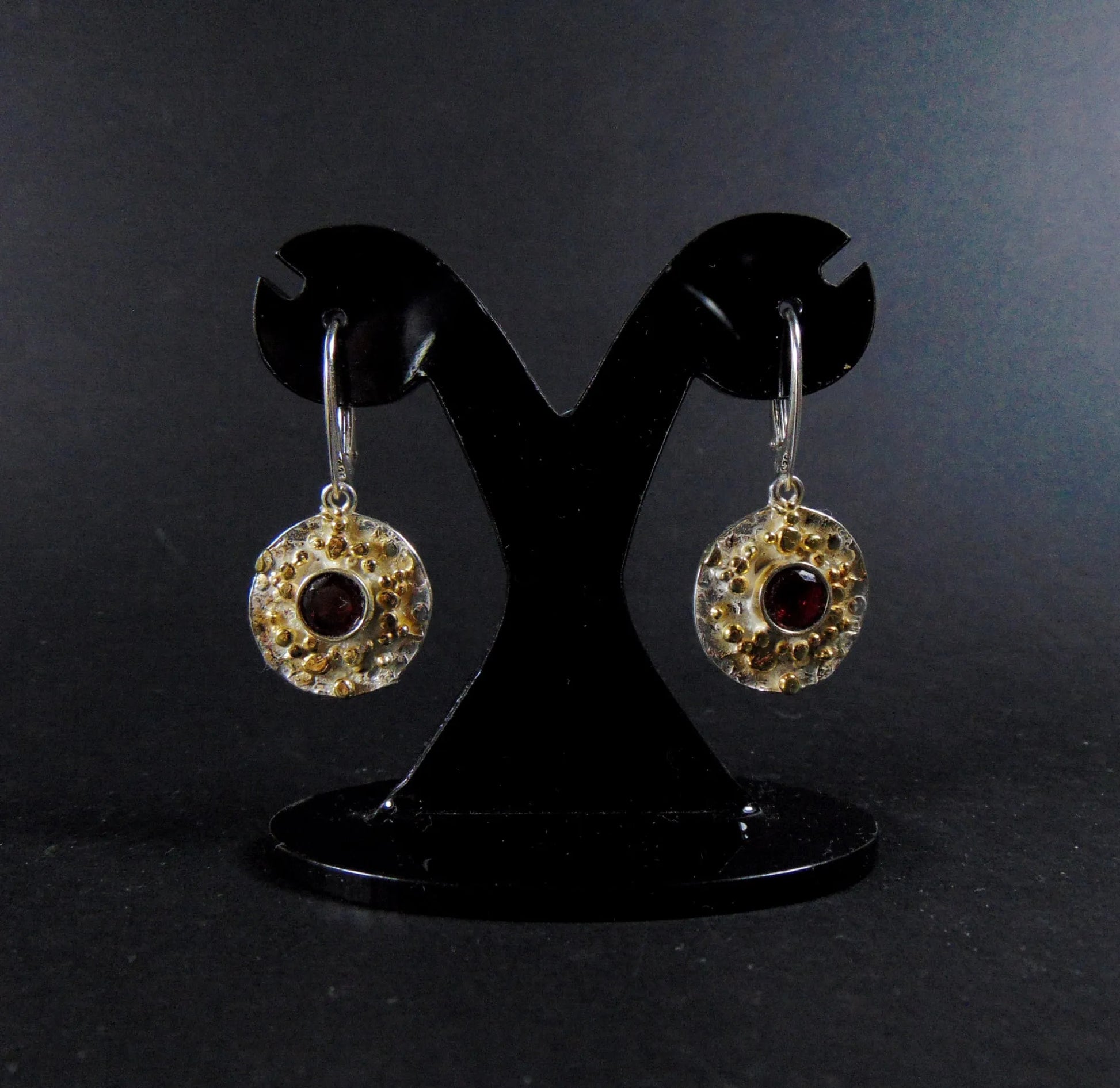 Srebrne kolczyki z granatami - EPIR Art Jewellery&Gemstone