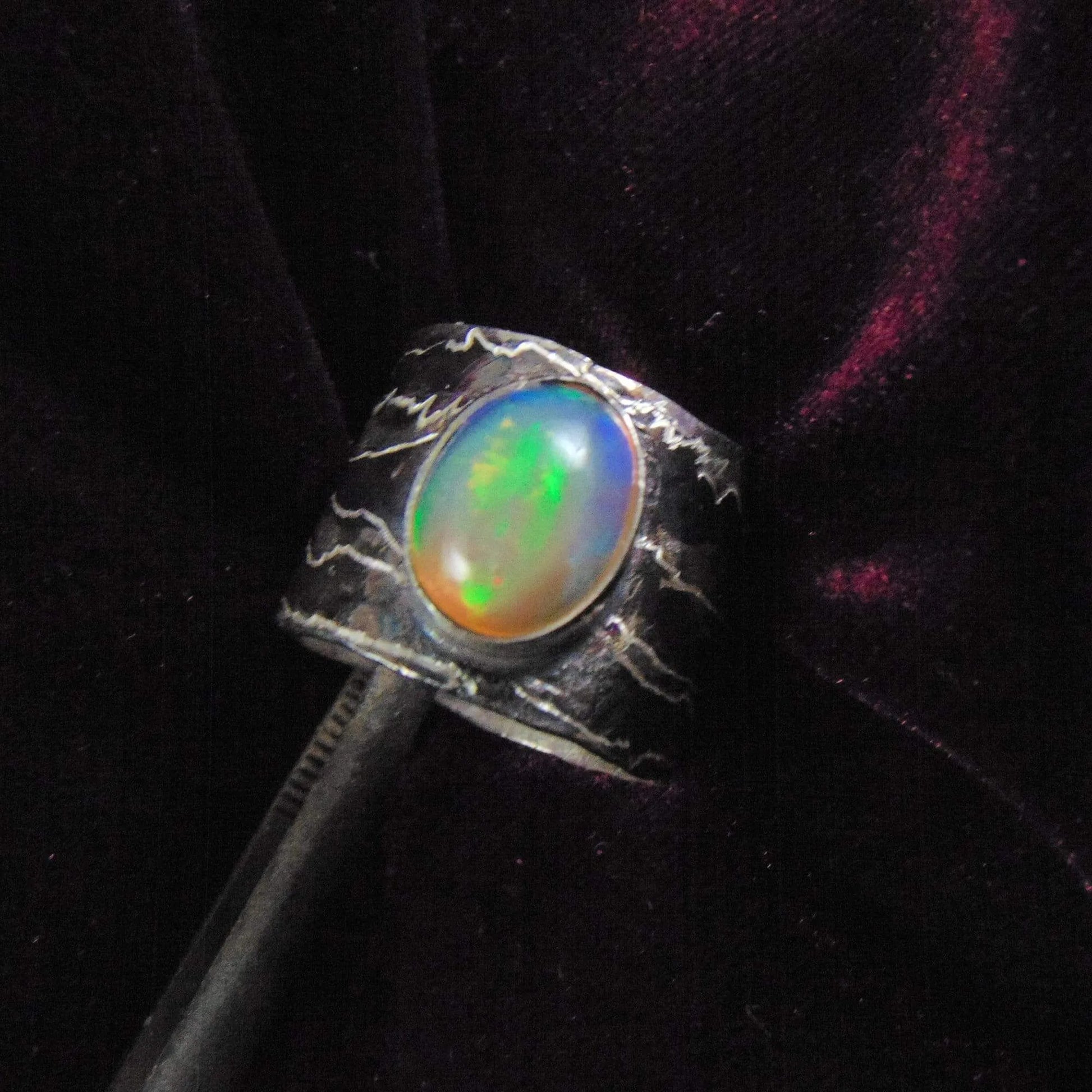 Szeroka obrączka opalem etiopskim - EPIR Art Jewellery&Gemstone