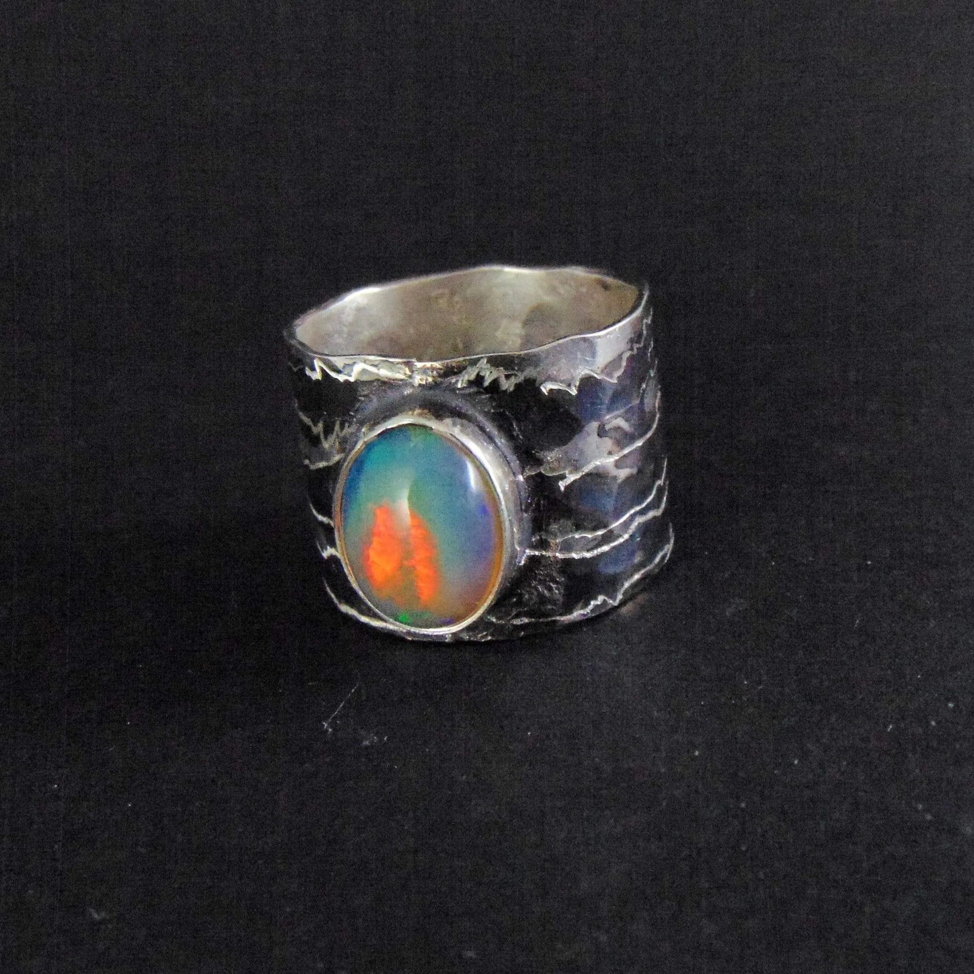 Szeroka obrączka opalem etiopskim - EPIR Art Jewellery&Gemstone
