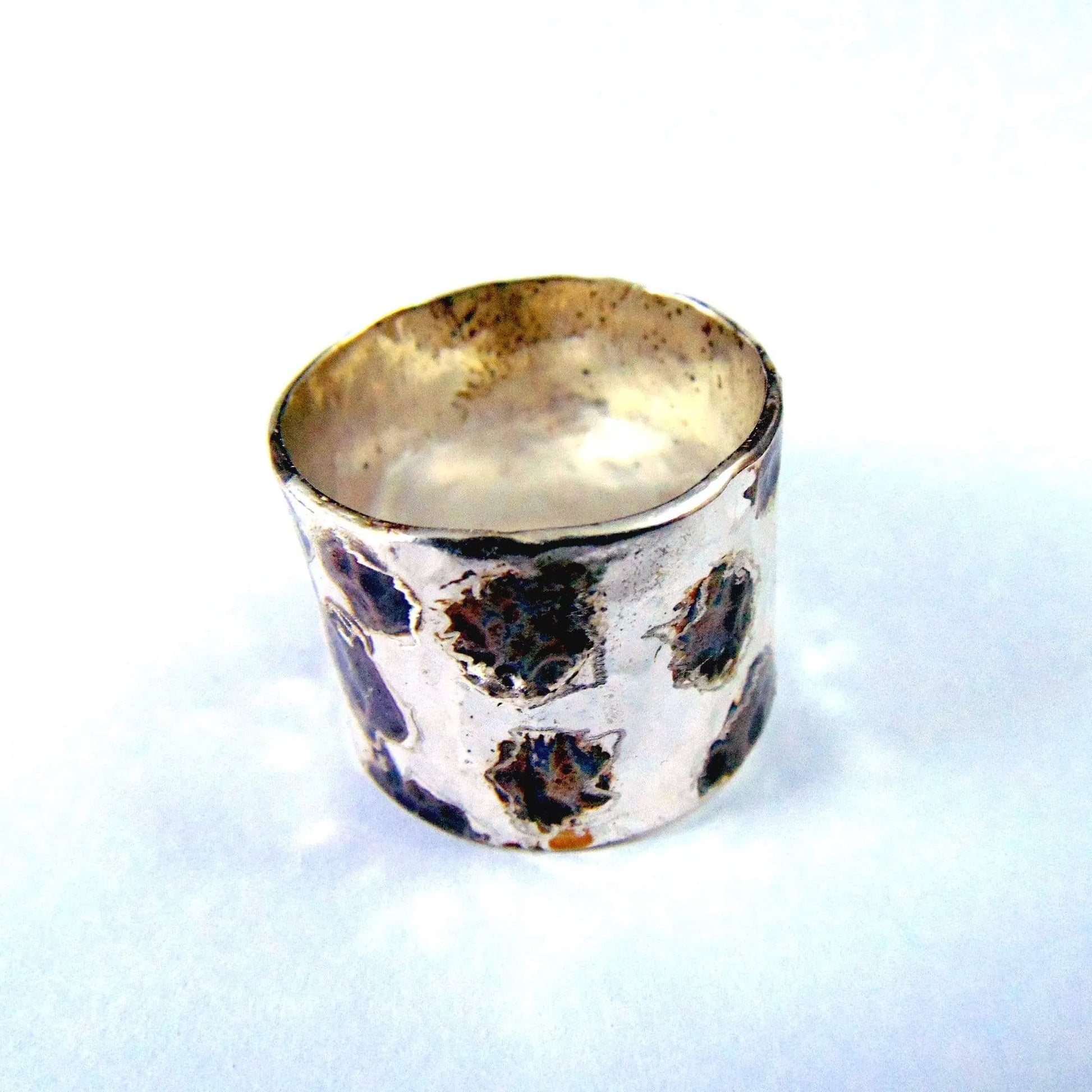 Szeroka Obrączka Srebrna z Fasetowanym Turmalinem - EPIR Art Jewellery&Gemstone