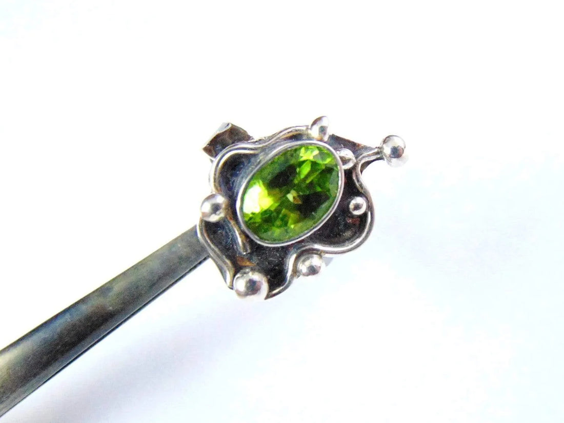 Szeroka Obrączka Srebrna z Peridotem - EPIR Art Jewellery&Gemstone