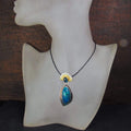 Wisior aztecki Słońce z Chryzokolą i Kyanitem - EPIR Art Jewellery&Gemstone