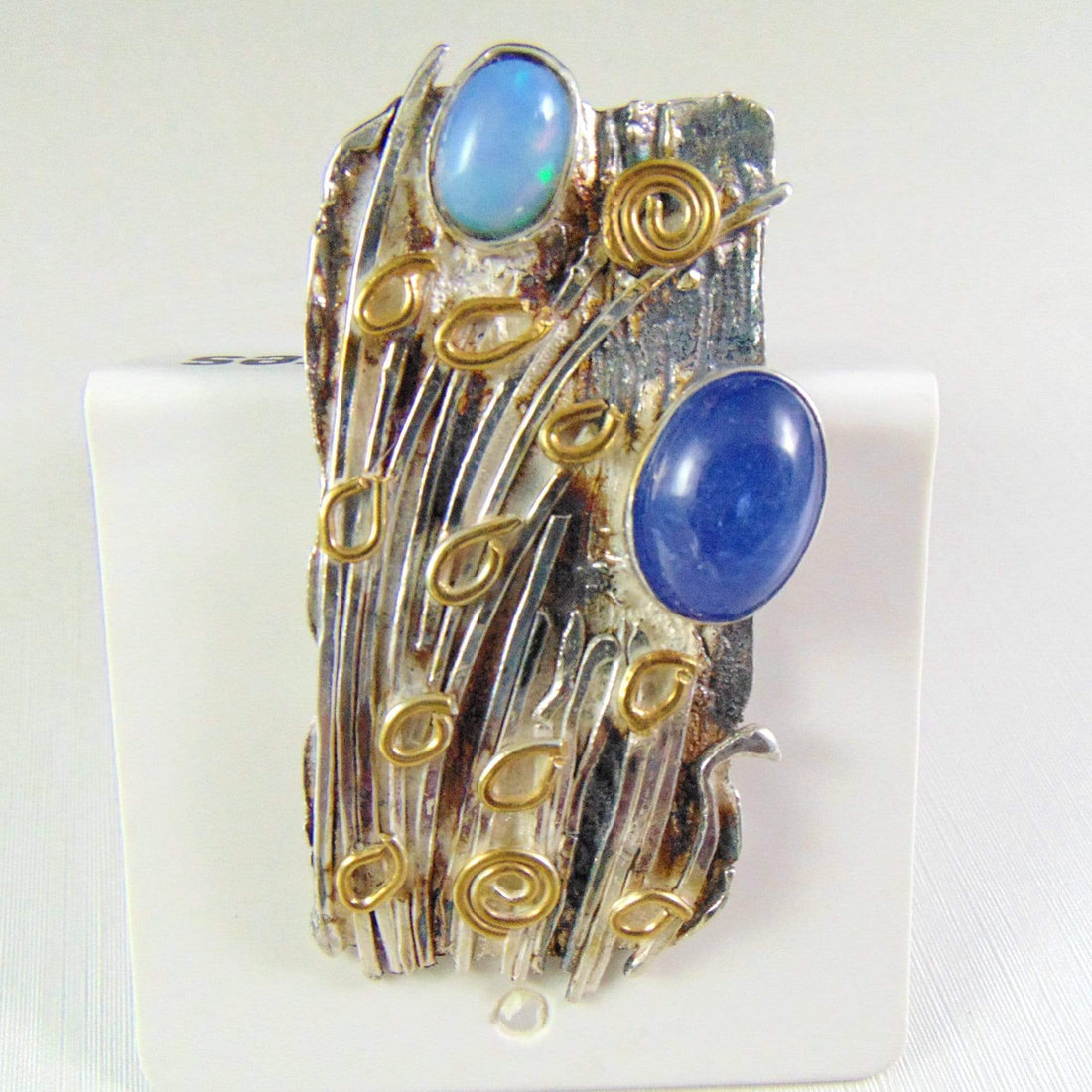 Wisior " Bambusowu gaj" Tanzanit i opal EPIR Art Silver Jewellery bransoletka