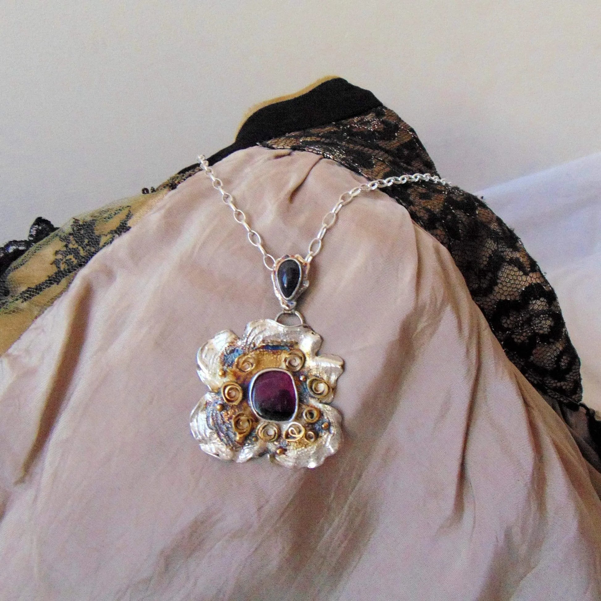Wisior Kwiat z Turmalinem Arbuzowym - EPIR Art Jewellery&Gemstone