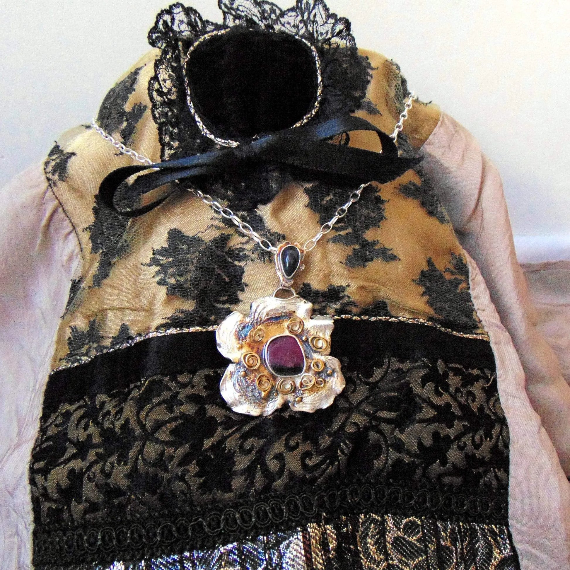 Wisior Kwiat z Turmalinem Arbuzowym - EPIR Art Jewellery&Gemstone