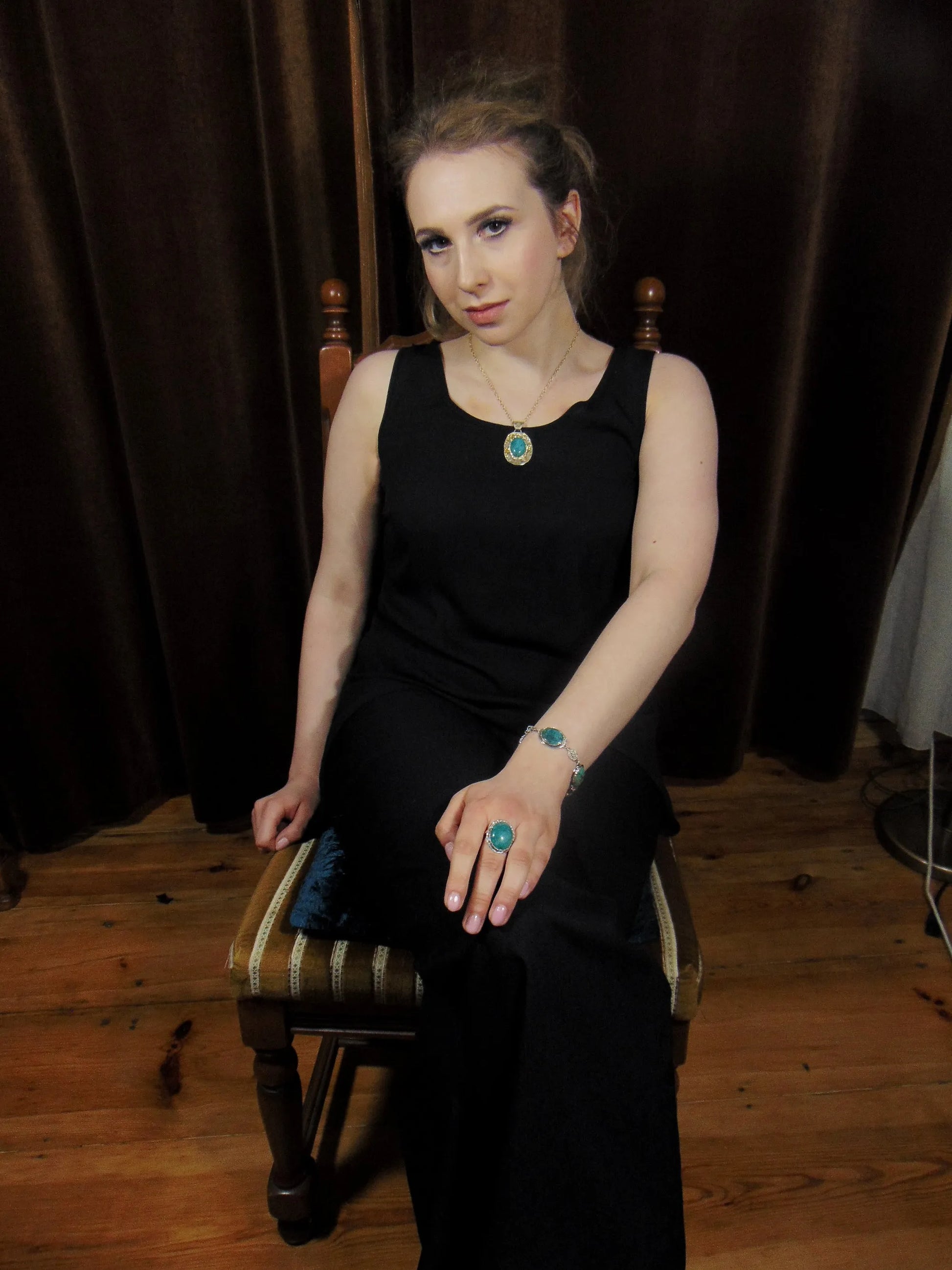 Wisior pozłacany z turkusem - EPIR Art Jewellery&Gemstone