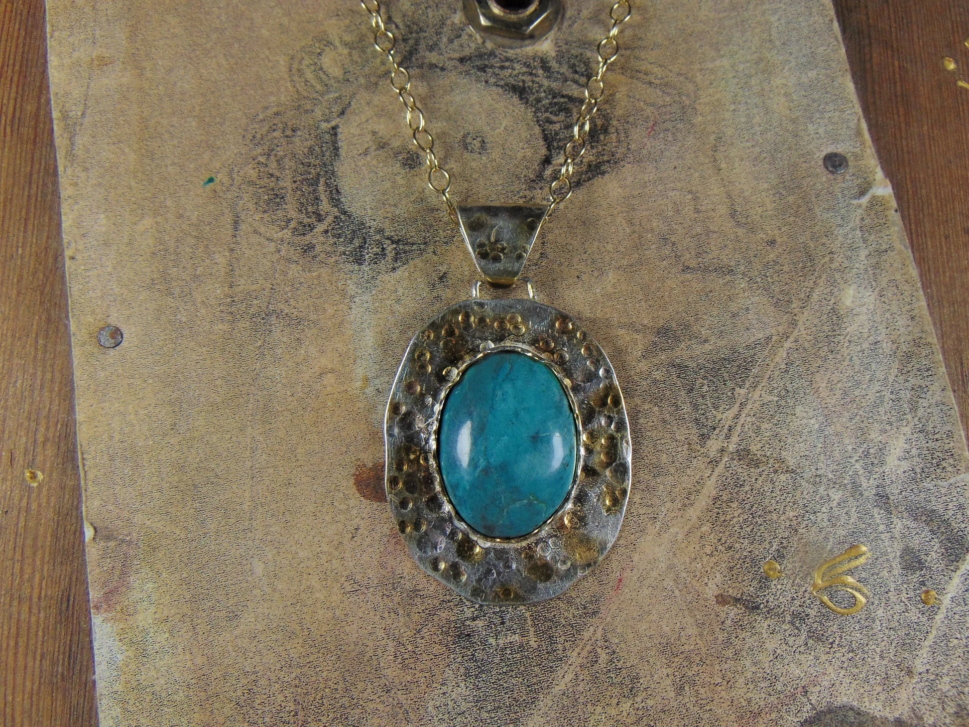 Wisior pozłacany z turkusem - EPIR Art Jewellery&Gemstone