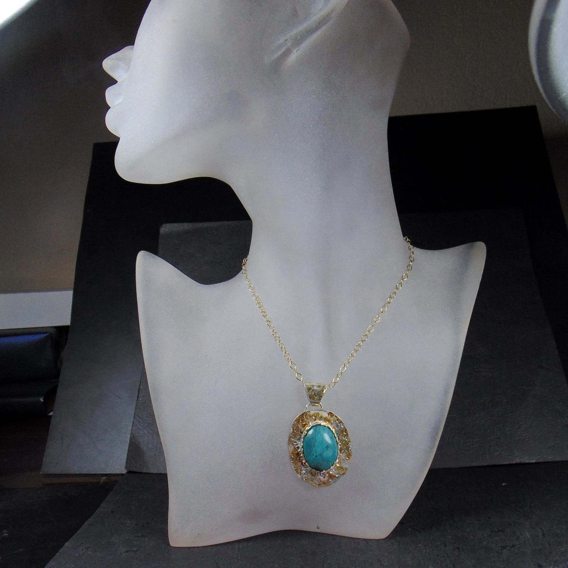 Wisior pozłacany z turkusem - EPIR Art Jewellery&Gemstone