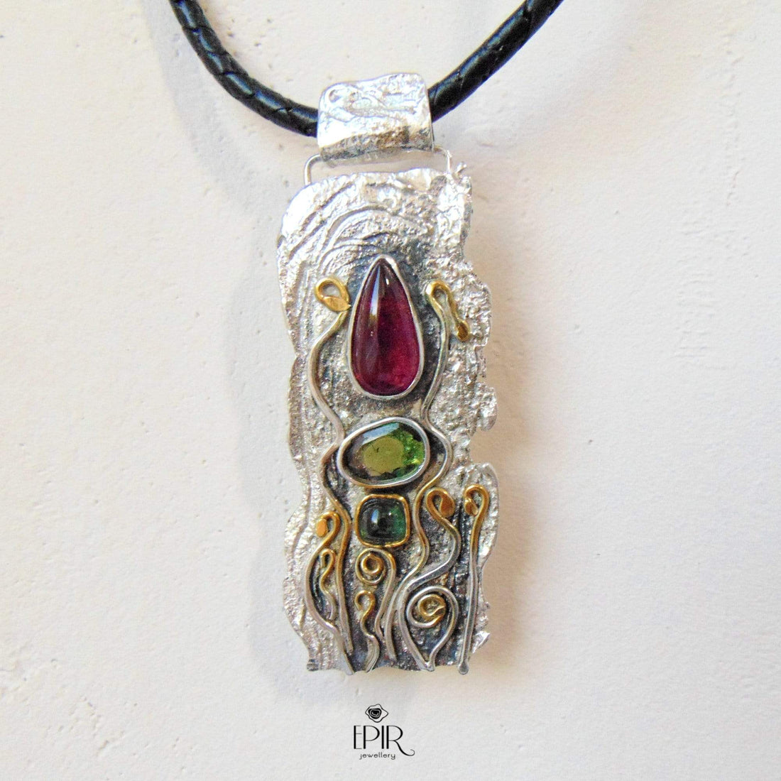 Wisior Srebrny z Turmalinami "Leśne owoce" - EPIR Art Jewellery&Gemstone