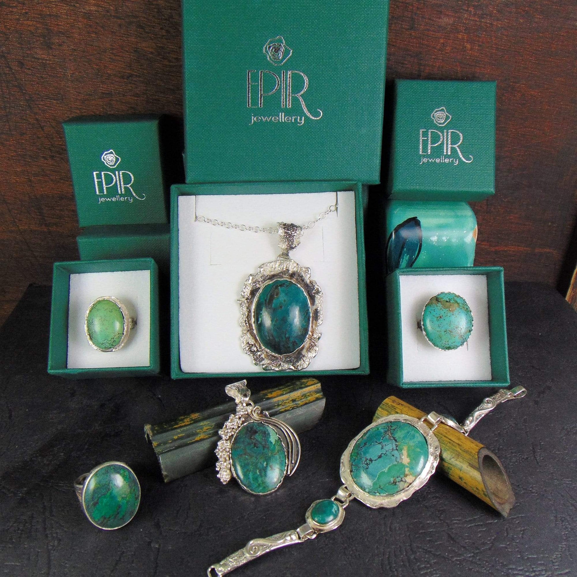 Wisior "Winogrono" z turkusem tybetańskim - EPIR Art Jewellery&Gemstone