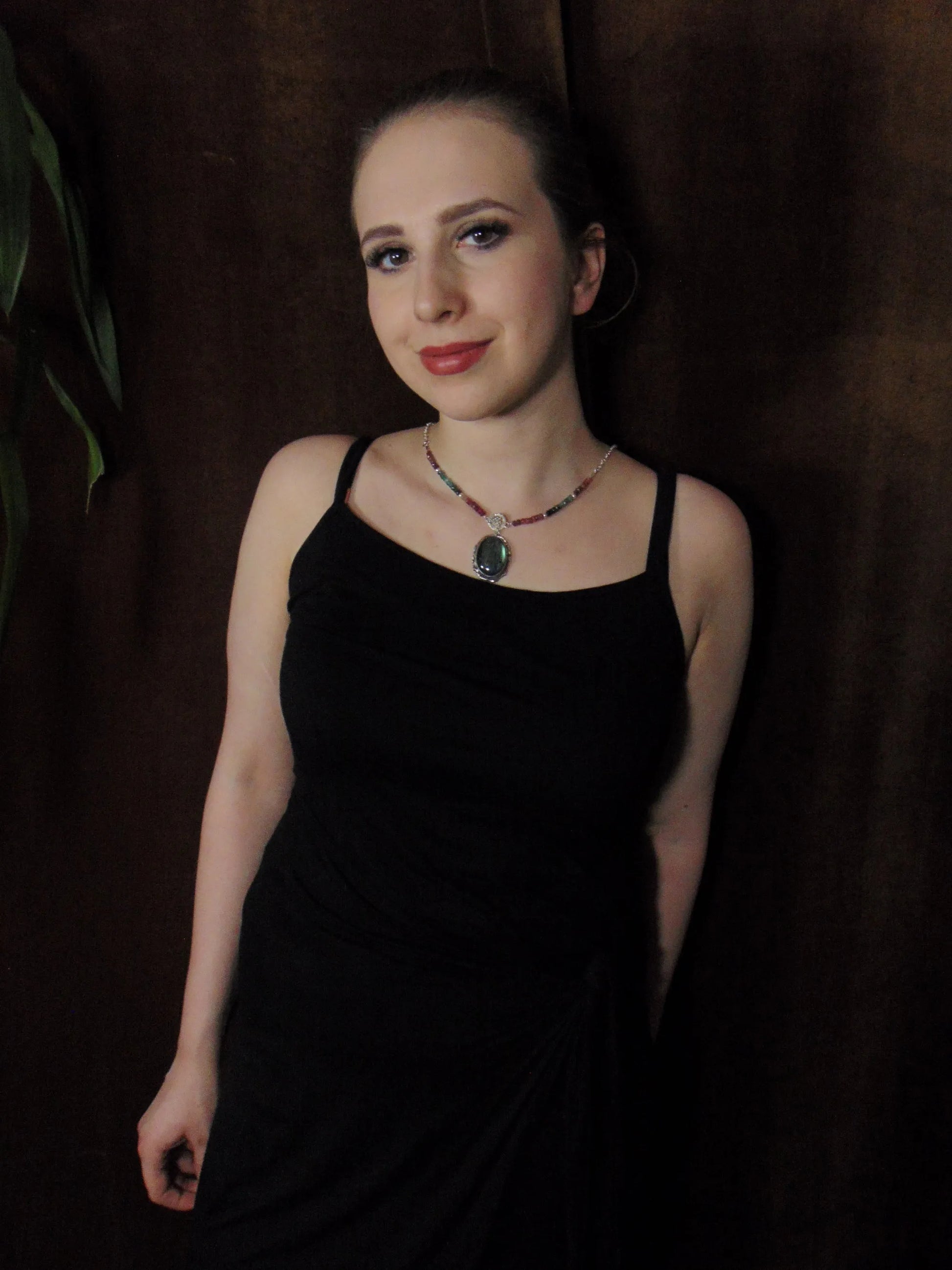 Wisior z dużym labradorytem i turmalinami - EPIR Art Jewellery&Gemstone