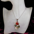 Wisior z granatem- Kwiaty Jesieni - EPIR Art Jewellery&Gemstone