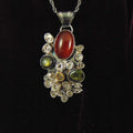 Wisior z granatem- Kwiaty Jesieni - EPIR Art Jewellery&Gemstone