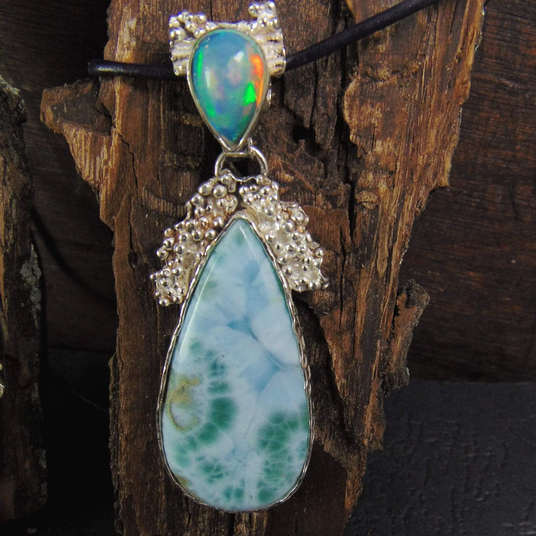 Wisior z larimarem i opalem etiopskim - EPIR Art Jewellery&Gemstone