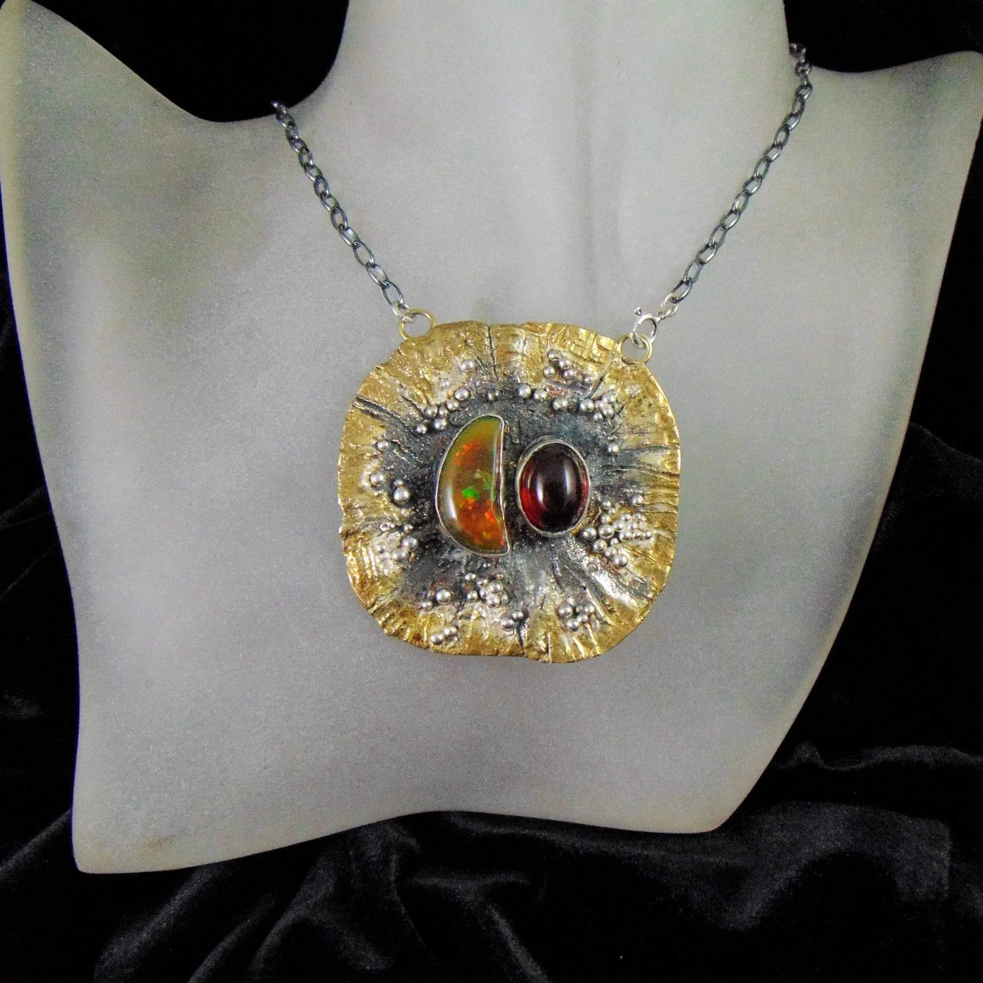 Wisior z Pomarańczowym Opalem - Jesienne Słońce - EPIR Art Jewellery&Gemstone