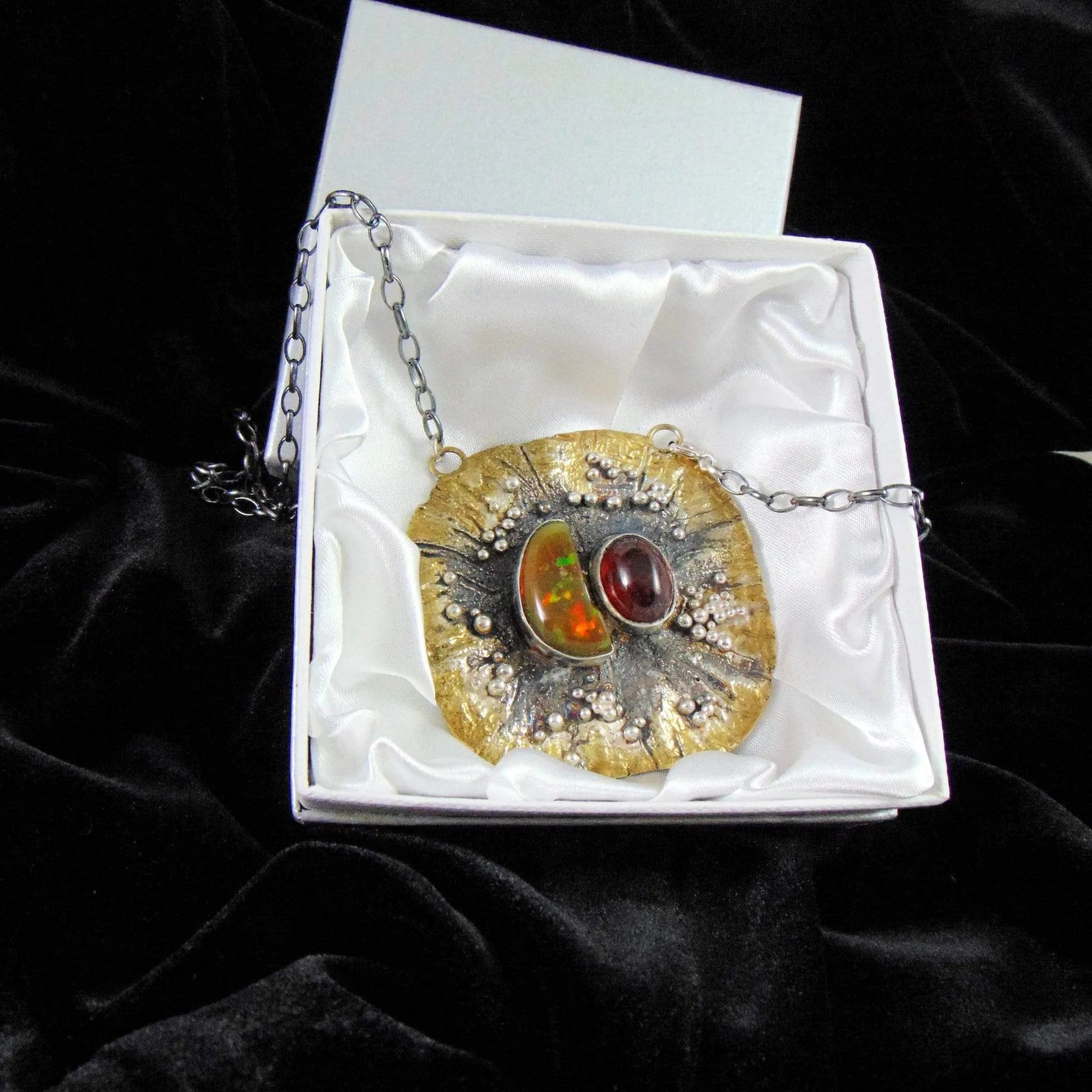 Wisior z Pomarańczowym Opalem - Jesienne Słońce - EPIR Art Jewellery&Gemstone