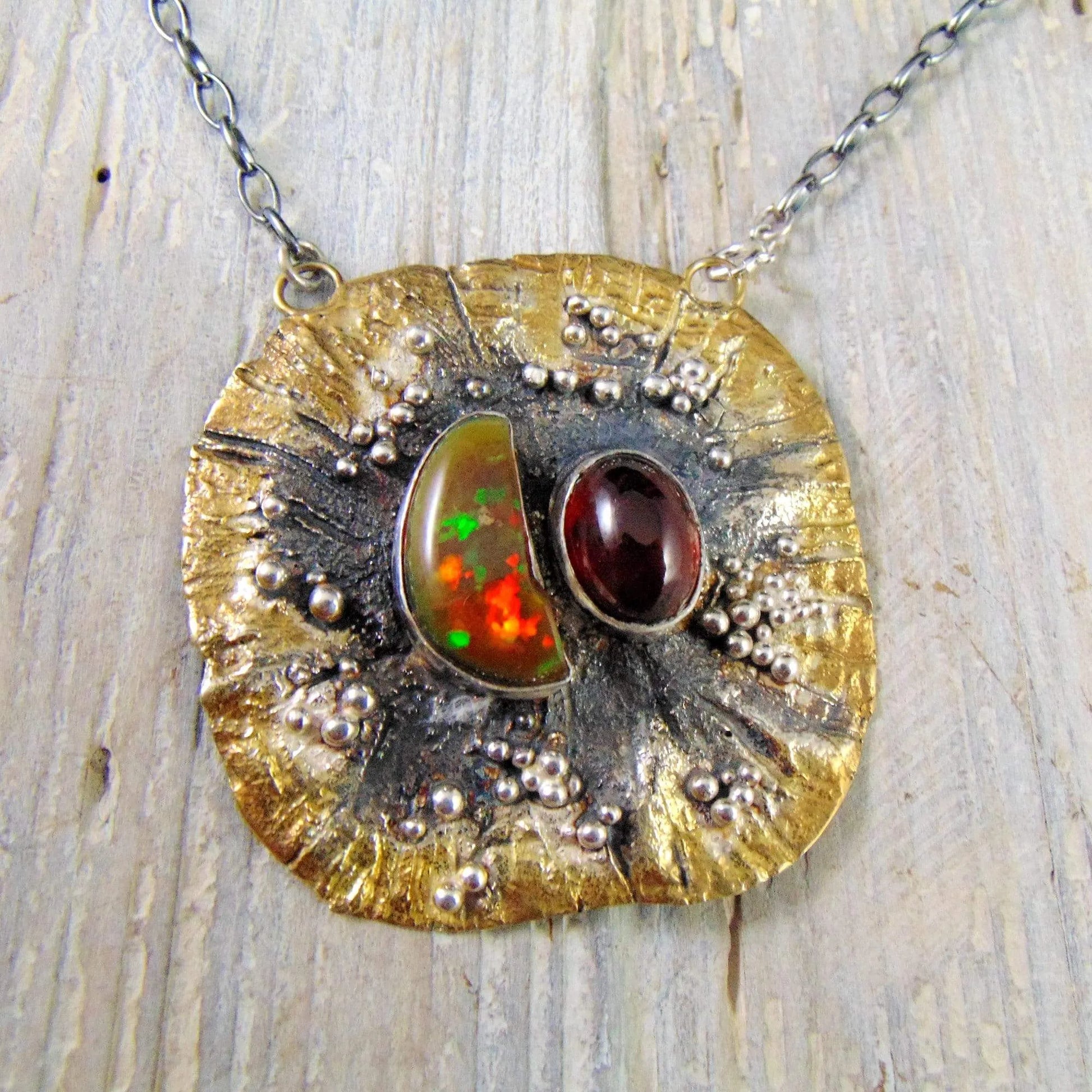 Wisior z Pomarańczowym Opalem - Jesienne Słońce - EPIR Art Jewellery&Gemstone