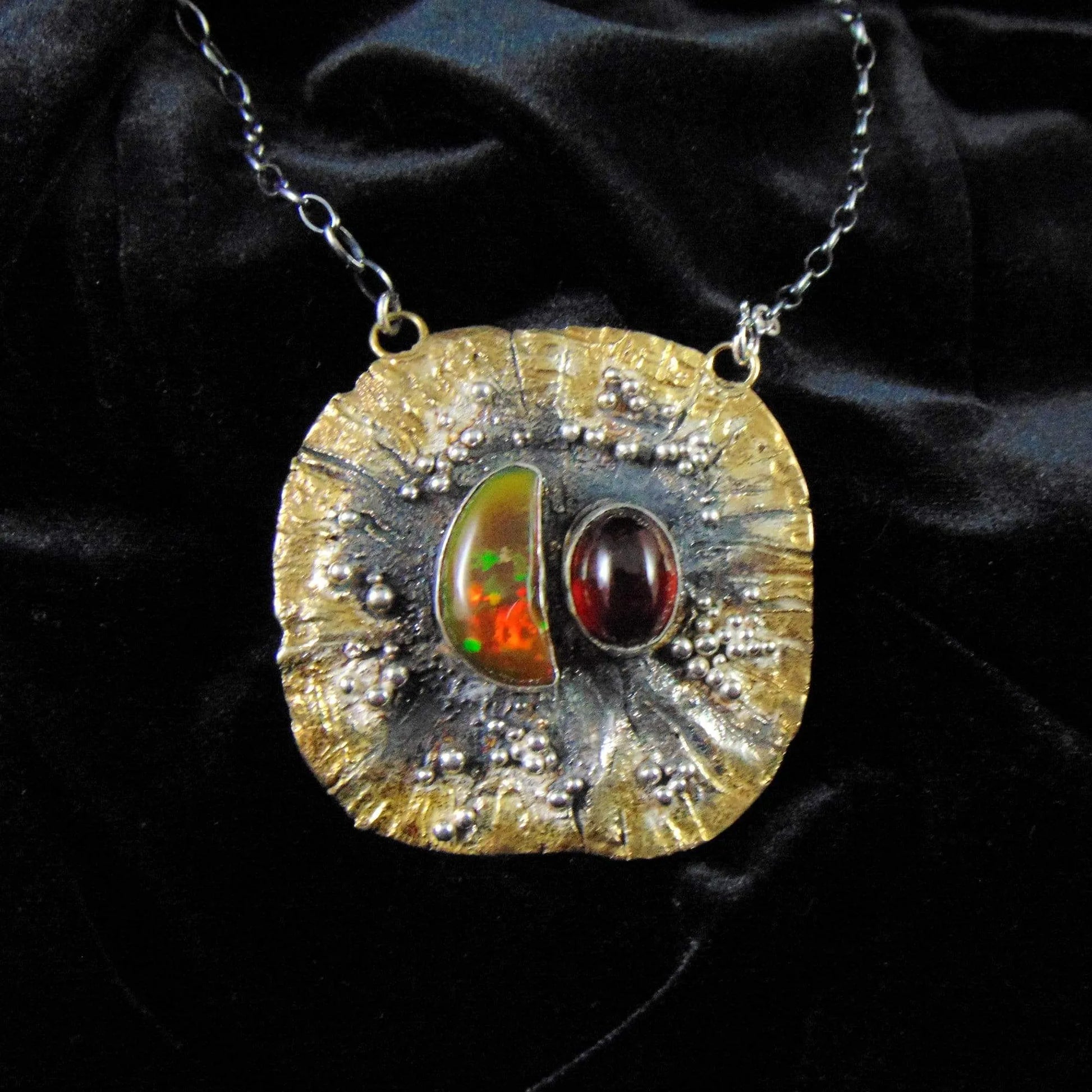 Wisior z Pomarańczowym Opalem - Jesienne Słońce - EPIR Art Jewellery&Gemstone