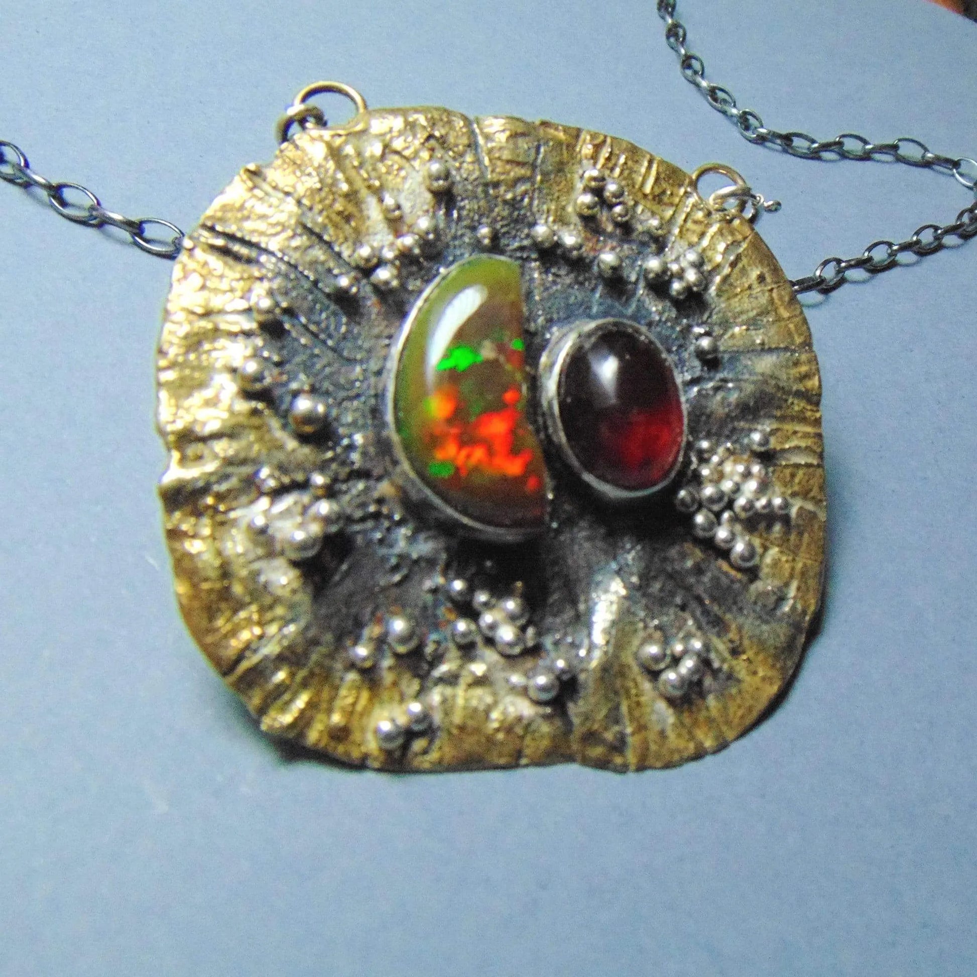 Wisior z Pomarańczowym Opalem - Jesienne Słońce - EPIR Art Jewellery&Gemstone