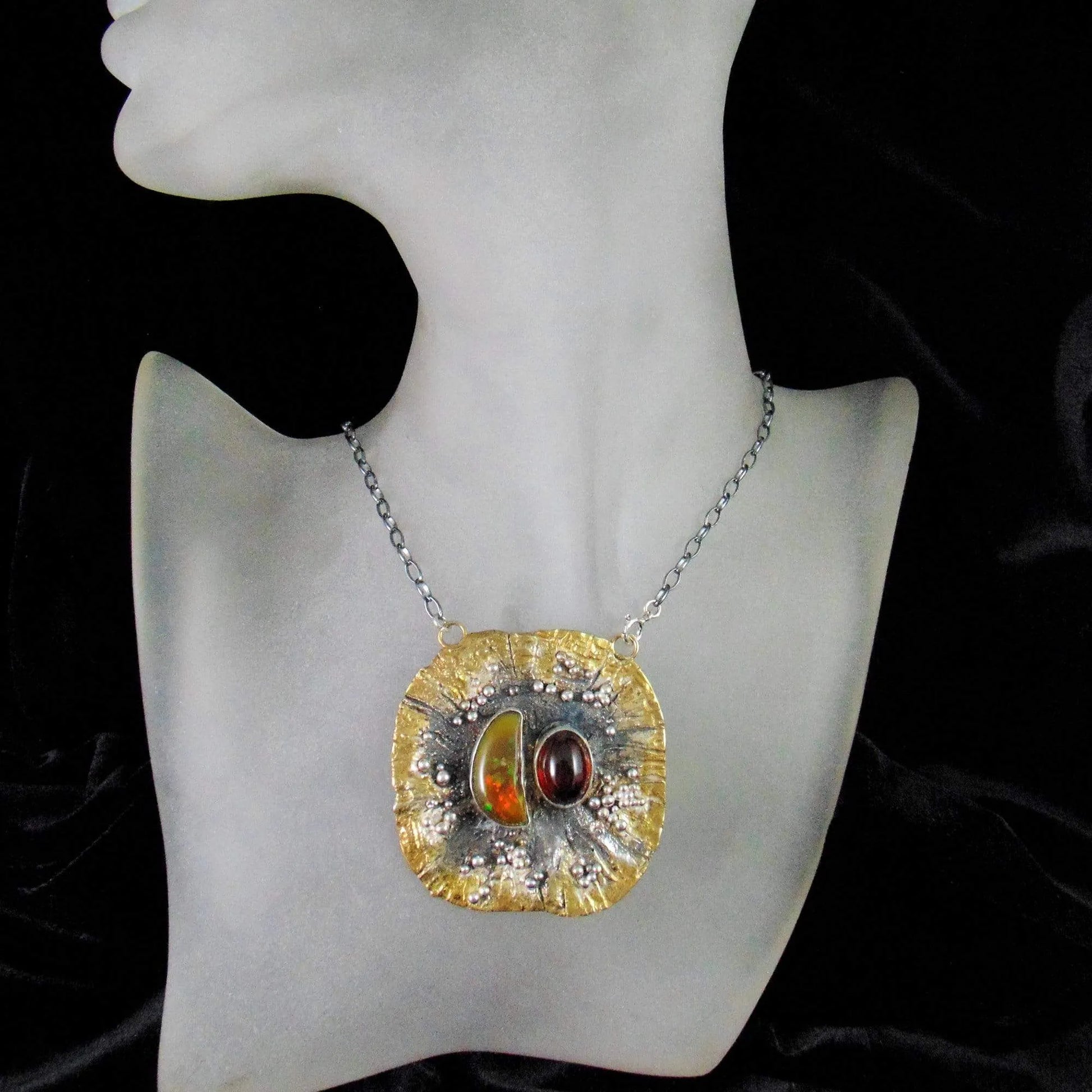Wisior z Pomarańczowym Opalem - Jesienne Słońce - EPIR Art Jewellery&Gemstone