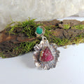 Wisior z surowym turmalinem i szmaragdem - EPIR Art Jewellery&Gemstone