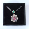 Wisior z surowym turmalinem i szmaragdem - EPIR Art Jewellery&Gemstone